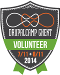 Drupalcamp Ghent 2014 Volunteer Badge 120px