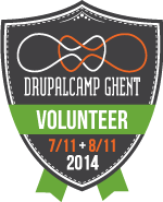 Drupalcamp Ghent 2014 Volunteer Badge 150px